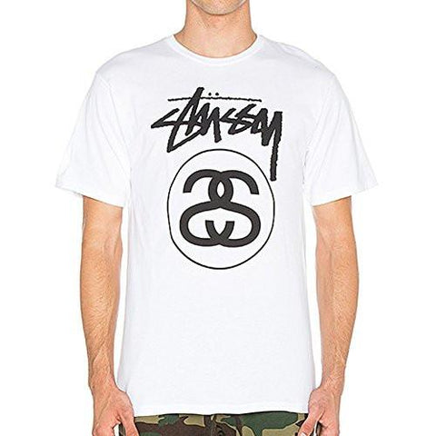 STUSSY STOCK LINK TSHIRT SIZE: MEDIUM COLOR: WHITE