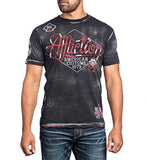 Shirt Motorcycle Skull Short Slvs Crew Neck In Black Lava Wash
