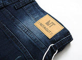 Men Ripped Slim Fit Straight Denim Vintage Style With Broken Holes