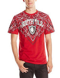 Short Sleeve Graphic Tee With And Top Geometric Prints Dark Red Small