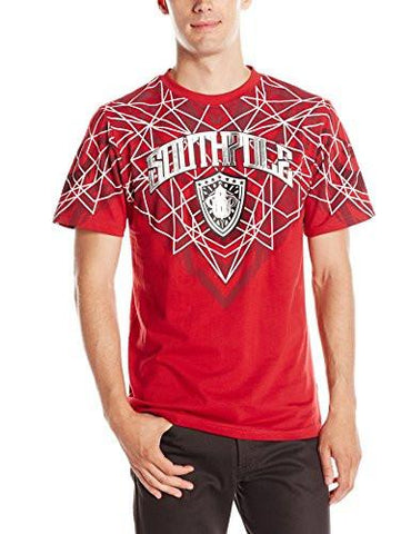 Short Sleeve Graphic Tee With And Top Geometric Prints Dark Red Small