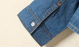 Hsd Cool Knotted Short Denim Shawl Coat Top Jacket Dark Blue Asian XXxl