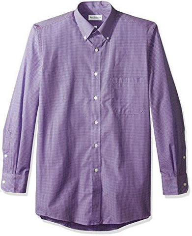 Regular Fit Gingham Button Down Collar Dress Shirt Amethyst Large