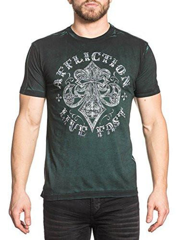 Affliction Royale Impact Tee Shirt Teal Reactive Medium