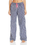 Packaged Rib Top With Flannel Pant Pajama Set Mad Hatter Stripe Navy Seals Large