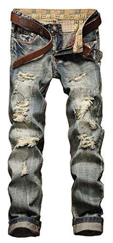 Vintage Casual Ripped Broken Hole Denim Joggers Pants
