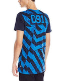 Short Sleeve Foil And Screen Print Tshirt With Zebra Like Patterns Royal Small