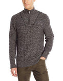 VINCE CAMUTO MOCK NECK 14ZIP SWEATER BELUGA MIXED YARNS SMALL