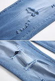 Men Ripped Slim Fit Straight Denim Jogger Pants Vintage Style With Broken Holes 06 W34