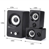 Htrise USb Powered Computer Speakers System X7 Black For Gamingmusicmovies Active Multimedia Stereo Subwoofer For Laptopdesktoplenovohpthinkpadibmdellsonymacfeesamsunacermicrosoftpc