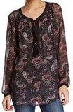 Daniel Rainn Small Floral Paisley Blouse Black S