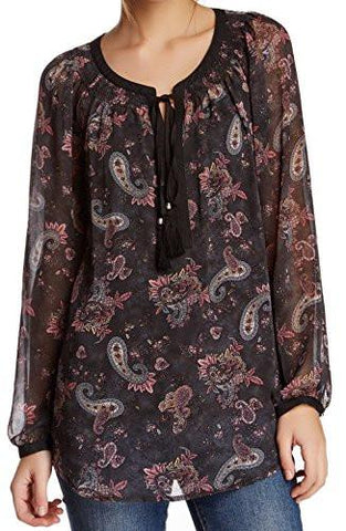 Daniel Rainn Small Floral Paisley Blouse Black S