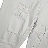 High Waist Knee Skinny Denim Distressed Ripped Boyfriend L White