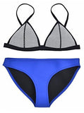 Muxilove Bright Mesh Wet Suit Neoprene Bikini Swimsuit Triangle Top Swimsuitfbablue Medium