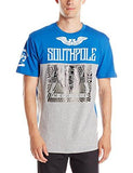 Short Sleeve Graphic Tee With And Top Bottom Color Block Royal Small