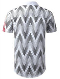 URBANCREWS Hipster Hip Hop Floral Short Sleeve Button Down Shirt WHITE S