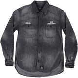SSUR KINGS COUNTY JAIL CHAMBRAY SHIRT IN BLACK. S.