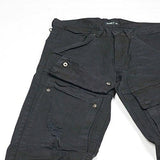 Front Cargo Pocket Distressed Premium Slim Pants 36 Black