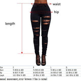 High Waist Knee Skinny Denim Distressed Ripped Boyfriend M Black