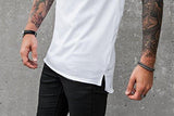 VITALY DESIGN ELONGATED CONTEMPORARY FISHTAIL LONG TSHIRT L WHITE