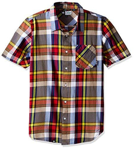 Mens The Message Short Sleeve Woven Shirt Red XLarge