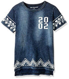 Toddler Tee Border Print Indigo 2T
