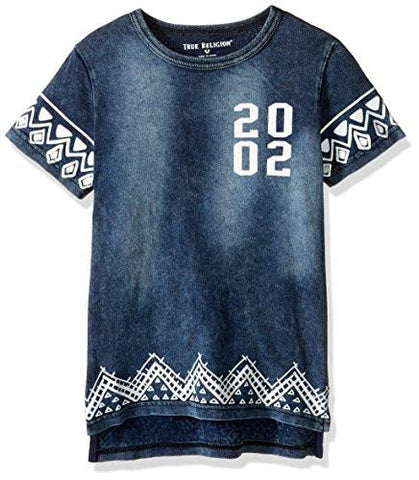 Toddler Tee Border Print Indigo 2T