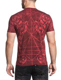 Affliction Distortion Tee Shirt Dirty Red Wash Large