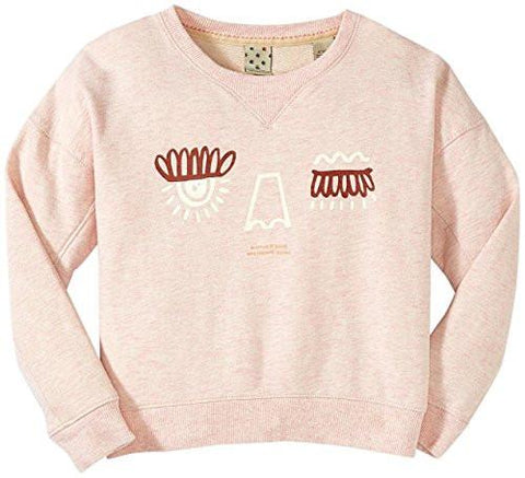 Scotch & Soda Kids Long Sleeve Sweat Top With Eyelash Graphic Design Blush Small