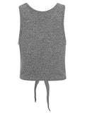 Crop Top Vest Ribbed Tank Top Grey Medium