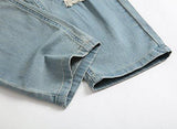 Skinny Ripped Distressed Destroyed Slim Straight Fit Zipper With Holes W 36 Denimvintage Blue