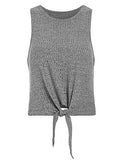 Crop Top Vest Ribbed Tank Top Grey Medium