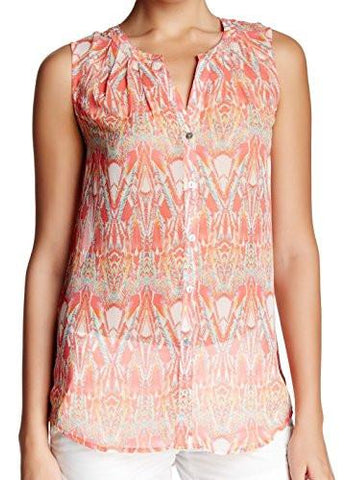 Daniel Rainn Small Button Down Tank Blouse Pink S