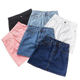 Tanming Fashion Sexy Slim Package Hip Aline Short Denim Skirts Large Black