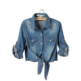 Hsd Cool Knotted Short Denim Shawl Coat Top Jacket Dark Blue Asian XXxl