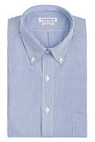 Pinpoint Regular Fit Stripe Button Down Collar Dress Shirt Blue 17.5 Neck 3435 Sleeve