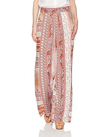 Bcbgeneration Printed Palazzo Pant Deep Red Small