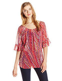 Rock 47 Raglan Ruffle Sleeve Top PinkNavy Multi XXLarge