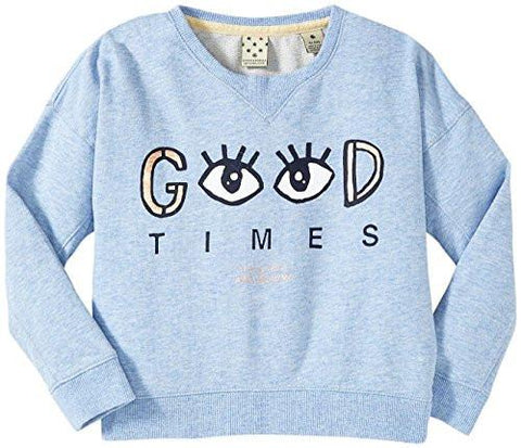 Scotch & Soda Kids Long Sleeve Sweat Top With Graphic Design Blueberry Medium