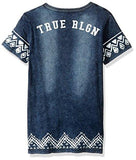 Toddler Tee Border Print Indigo 2T