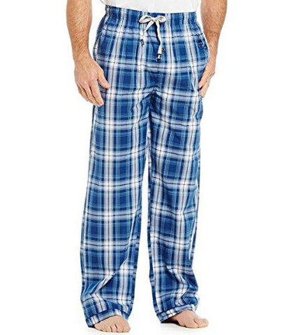 Woven Pajama Lounge Pants Navy Plaid Large