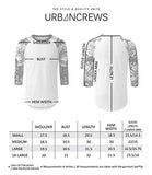 URBANCREWS Hipster Hip Hop Camo Pattern Raglan Baseball Shirt WHITE M