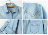 Hsd Cool Knotted Short Denim Shawl Coat Top Jacket Light Blue Asian XXL