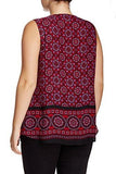 Daniel Rainn Plus Mandala Print Blouse Red 2XL