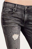 Audrey Mid Rise Slim Friend Distressed In Grey Misfit 33 Grey Misfit