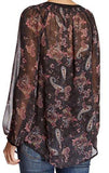 Daniel Rainn Small Floral Paisley Blouse Black S