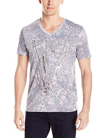 GUESS MEN GALAXY VNECK TSHIRT TRUE WHITEMULTI L