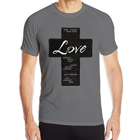 Man Christian Cross Love Graphic Print Lightweight Speed Drying Shirt