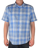 CALVIN KLEIN MEN COTTON TWILL SHORT SLEEVE BUTTON FRONT SHIRT XLARGE REGATTA