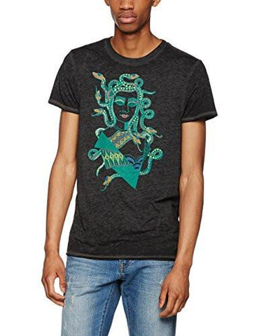 Scotch & Soda Tee in Ausbrenner Quality with Artwork Graphite Melange TShirt